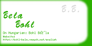 bela bohl business card